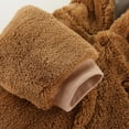 thumbnail image 6 of Baby Boy Girls Winter Warm Rompers Unisex Newborn Fleece Outfits Bodysuits Toddler Baby Boys Girls Color Plush Cute Bear Ears Winter Thick Keep Warm Jumpsuit Romper Brown Months, 6 of 7