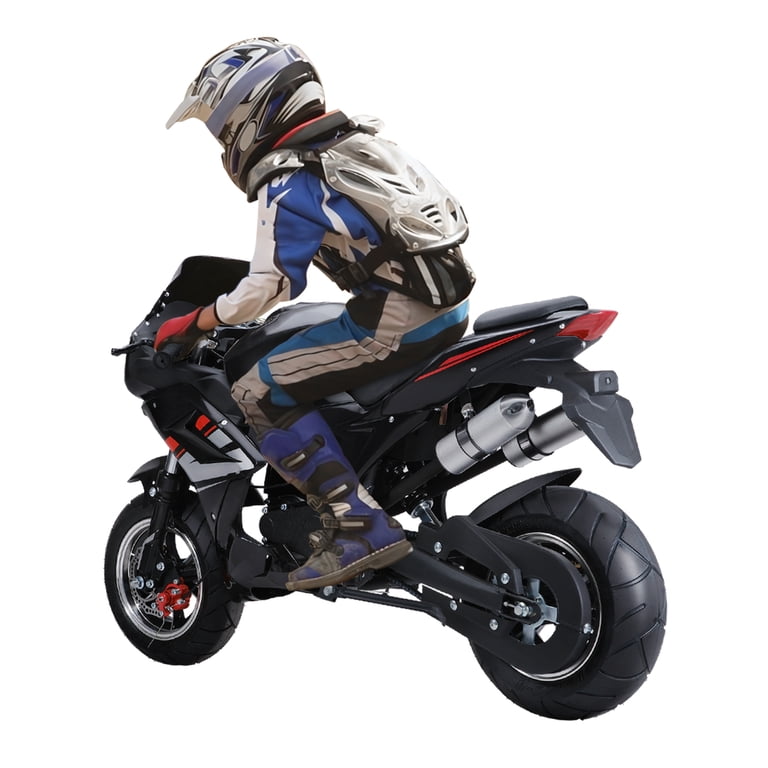 49cc 4-Stroke Pocket Rocket Motorcycle, 8 Inch Wheels Mini