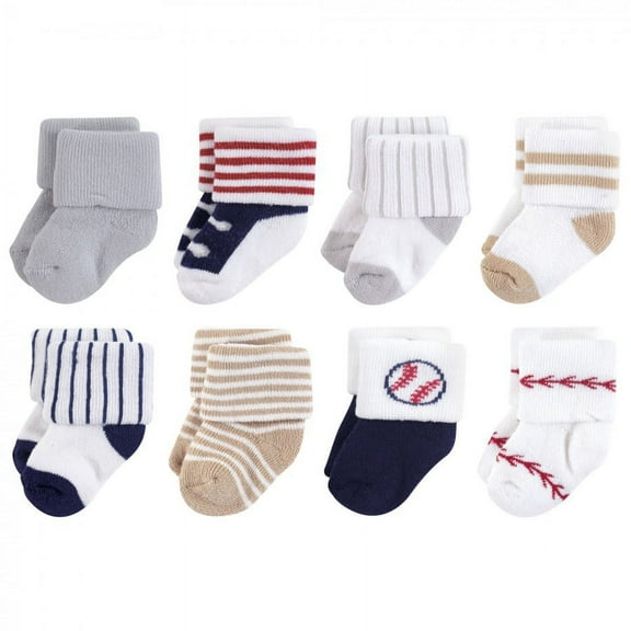 Little Treasure Baby Boy Newborn Socks, Baseball, 0-6 Months