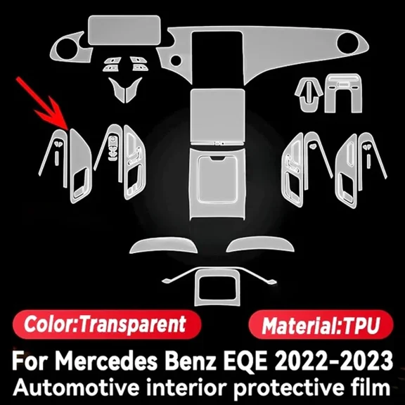 For Merceds Benz EQE 2022 2023 Car Door Center Console Media Dashboard Navigation TPU Anti-scratch Protector Film Car Interior.