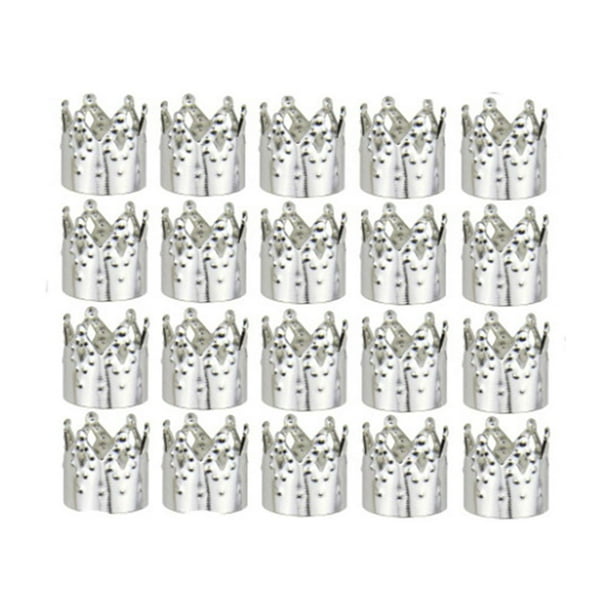 OUNONA 80Pcs Hair Braid Rings Iron Filigree Tube Dreadlocks Braiding Beads Assorted Color