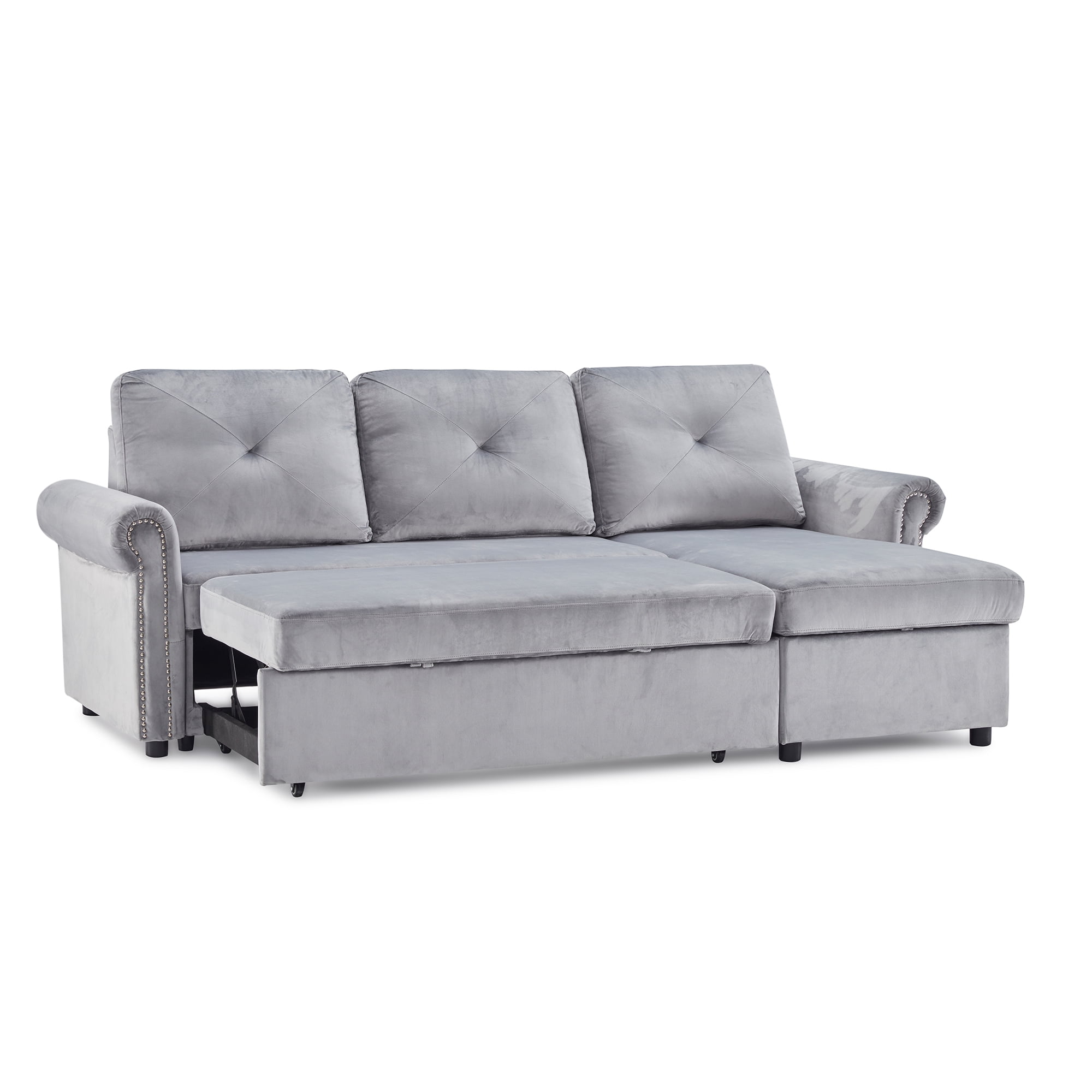 Upholstery Twin Sleeper Tufted Sofa Bed, Fold Out Twin Bed Couch