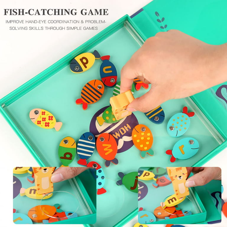 FLITI Wooden Magnetic Fishing Game for Kids Toddlers, Montessori Toys,  Preschool Educational Learning Toys, Gifts for 1 2 3 4 5 Years Old Boys  Girls