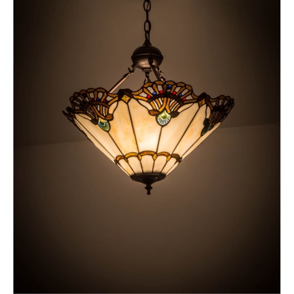 20"W Shell with Jewels Inverted Pendant