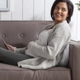 thumbnail image 4 of Almohada de embarazo Wedge Boppy Grey Stripe con funda, 4 of 7