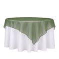 thumbnail image 2 of Efavormart 10 Pack Organza Table Overlay 72"x72" Dusty Sage Green - Sheer Table Topper, 2 of 5