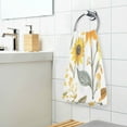 thumbnail image 3 of Yayeee 100% Cotton Hand Towels for Bathroom 16" x 28" Soft Absorbent Kitchen Towel, White Watercolor Sunflowers, 3 of 7