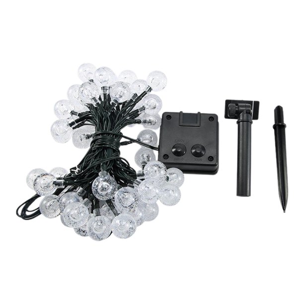 Cadena de Luz Solar Led Ganfancp Al Aire Libre Esférica Ambiente Cristalino Globos Navidad