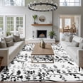 thumbnail image 3 of Black Grey Botanical Area Rugs 5'x7', Washable Small Throw Rugs for Laundry Room Playroom, Spring Floral Summer Farmhouse Indoor Outdoor Rug Non-Slip Low Pile Carpet Runner Reversible Floor Mats, 3 of 8