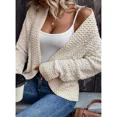 thumbnail image 2 of SOMER Womens Cardigan Casual Open Front Long Sleeve Chunky Knit Soft Fuzzy Plus Size Cream Neutral for Fall Layering Sweaters Outerwear Coats 2025, 2 of 6