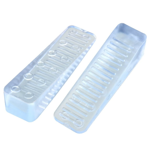 Home Door Securely Rubber Wedge Doorstop Stopper Clear 2pcs