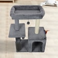 thumbnail image 5 of WK 31.50" Cat Tree for Indoor Cats with Cat Condo and Scratching Post,Cute Cat Tower with Self-Grooming Brush and Toy Balls,Grey, 5 of 7