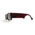 thumbnail image 3 of Rhinestone Tassel Jewel Chain Mod Rectangle Sunglasses Burgundy Black, 3 of 4