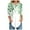 Green, variant on Womens 3/4 Length Sleeve Tops Spring Neck Casual Print Tunic T Shirts Three Quarter Length Womens Tops