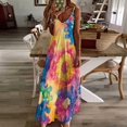 thumbnail image 2 of Colorful Tie Dye Vortex Womens Summer Dresses Casual Sleeveless Tshirt Sundresses Vacation Beach Cover Up Dress, 2 of 8