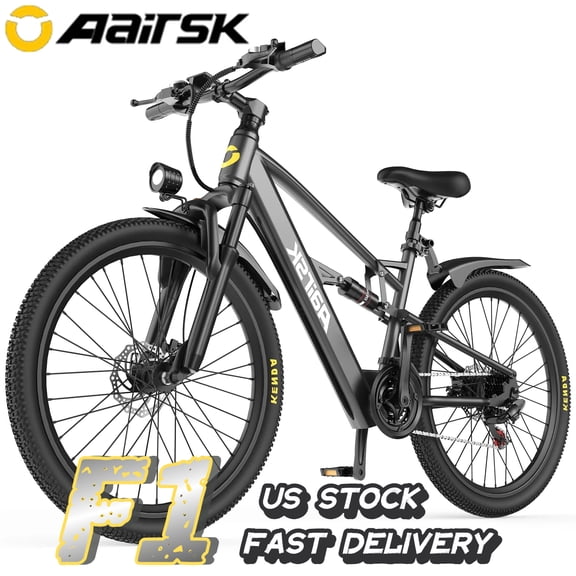 Aairsk Electric Bike for Adults, 748W Motor, 36V 13AH Battery, Dual Suspension, 26" Tires – Ideal for City & Trail Rides