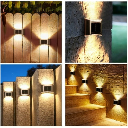 

Edgergery Solar Fence Lights Outdoor Solar Powered Wall Lamp Courtyard Lighting Street Lamp Up and Down Lighting Waterproof for House Deck Step Patio Garden Decor