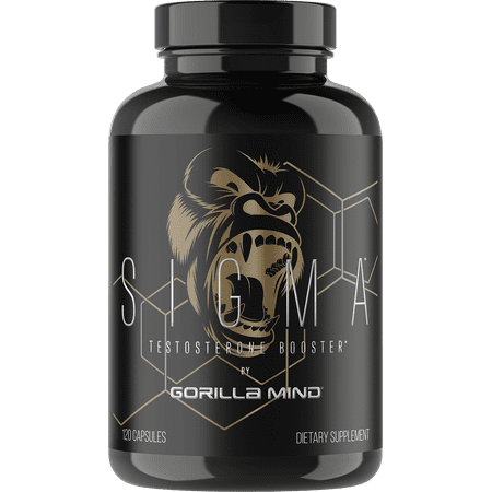 Gorilla Mind Sigma Testosterone Booster with Tongkat Ali and Fadogia Agrestis Extract, 120 Capsules