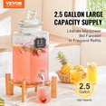 thumbnail image 7 of Beverage Dispenser, 2.5 Gallon Drink Dispensers for Parties, Glass Juice Dispenser with Stand, Stainless Steel Spigot, Iced Tea Lemonade Juice Water Dispenser, for Restaurant, 7 of 7