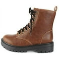 thumbnail image 2 of Soda Firm Whiskey Lace Up Rounded Toe Chunky Platform Classic Combat Ankle Boots (Whiskey, 7), 2 of 3