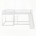 thumbnail image 2 of Full and Twin Size L-Shaped Bunk Bed with Slide & Short Ladder - Stylish & Durable, White, 2 of 13