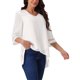 thumbnail image 4 of BLUSA MESH DE MANGA 3/4 CON ESCOTE EN V Y MANGAS DE CAMPANA INSPIRE CHIC, TALLA S, HEM IRREGULAR Y BAJO ASIMÉTRICO, 4 of 5