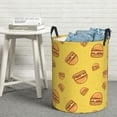 thumbnail image 5 of Cute Hamburger Yellow Laundry Basket, Laundry Hamper Waterproof Laundry Bag Clothes Hamper Laundry Bin with Handles for Bedroom, Living Room, Kids Room-#, 5 of 5