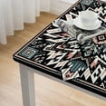 thumbnail image 4 of nygtbtfer Brown Teal Tablecloth, Fitted Table Cover with Elastic for Tables, Geometric Abstract Ethnic Table Cloth Outdoor Dinning Party Tablecloths, 4 of 7