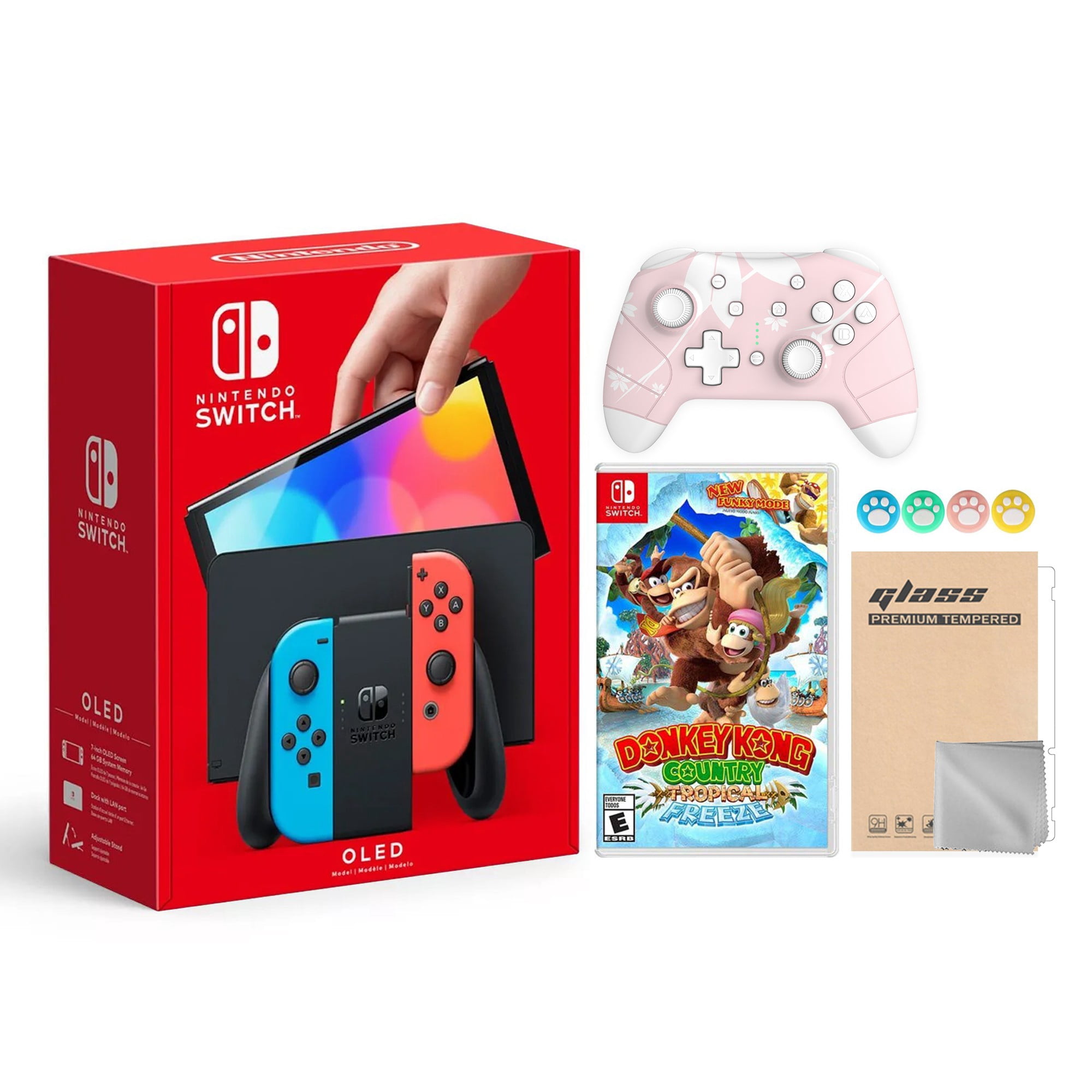 Nintendo Switch OLED Model Neon Red & Blue Joy Con 64GB Console HD