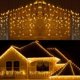 thumbnail image 1 of Luces de Cascada, Cuerda de luces Navideña 8 Modos, Luces Impermeable led para Exterior y Interior, Fairy Lights Decorativas para Fiestas, Navidad (Blanco Calido, 9M 500LED), 1 of 5