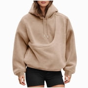 NIEWTR Women's Pet Care Hoodie Pet Pouch Long Sleeve Hooded Sweatshirt Top with Kangaroo Pocket Animal Holder Drawstring Pullovers Comfy Casual Fall Winter Loose Clothes