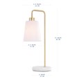 thumbnail image 4 of Acento Arched Decorative Table Lamp – 19” Modern Metal & Stone Base with Off-White Tapered Shade, 4 of 6