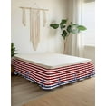 thumbnail image 2 of Blue Anchor Bed Skirt King Size 18 Inch Drop, Costal Red White Blue Stripes Background Wrap Around Dust Ruffle Bedskirts, Wrinkle & Fade Resistant Easy Fit Bedskirt with Adjustable Elastic, 2 of 8