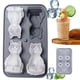 thumbnail image 1 of Molde para cubitos de hielo con forma de gato 3D, bandeja grande con 4 agujeros para whisky, cócteles y bourbon. Regalos originales para mujeres, sin BPA (negro)., 1 of 5