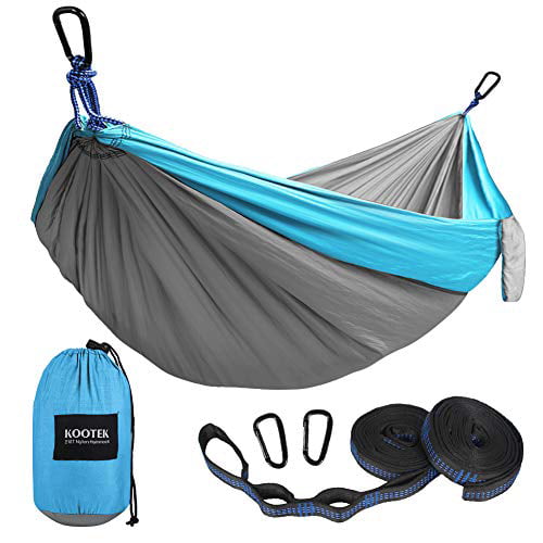 Kootek Camping Hammock Double & Single Portable Hammocks with 2 Tree  Straps, Lightweight Nylon Parachute Hammocks for Backpacking, Travel,  Beach, 