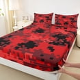 thumbnail image 3 of Feelyou Red Camo Abstract Bed Sheets, Pixel Grid Miners Teens King Sheets, 4 Pieces, 3 of 7