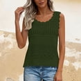 thumbnail image 4 of Knit Sleeveless Tops for Women Beige Openwork Knit Scalloped Hem Geometric Lace Pattern Lightw8 Crochet Top 1 Pc, 4 of 9