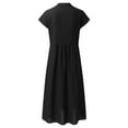 thumbnail image 5 of Womens Summer Dresses 2023 Maxi Button Up Shirt Dress Cotton Dress Long Dresses With Pockets Black XL, 5 of 6