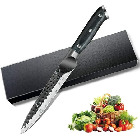 

MDHAND 5 Inch Forged Utility Knife German High Carbon Stainless Steel Ultra Sharp Kitchen Knife Ergonomic Handle Chef Knife