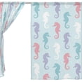 thumbnail image 3 of Coolnut 2PCS Multicolor Seahorses Sheer Gauze Door Curtains, 78"x55" Window Curtain Drapes for Living Room Kids Bedroom Window Treatment, 3 of 4