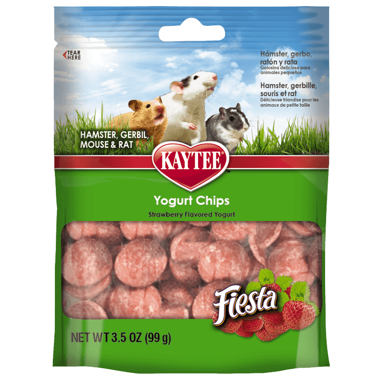 Kaytee Fiesta Strawberry Flavored Yogurt Chips Small Animal Treats, 3.5