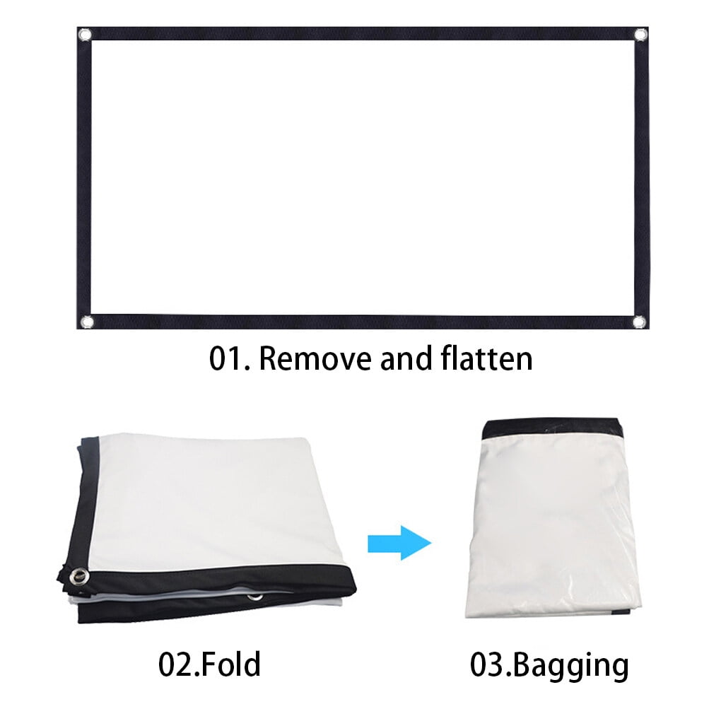 Vamvo Écran De Projection Portable Pliable Avec Support, écran De Projection Portable 120" 6:9 HD 4K Intérieur Extérieur Avec Sac De Transport Pour Home Cinéma, Camping Et événements Récréatifs