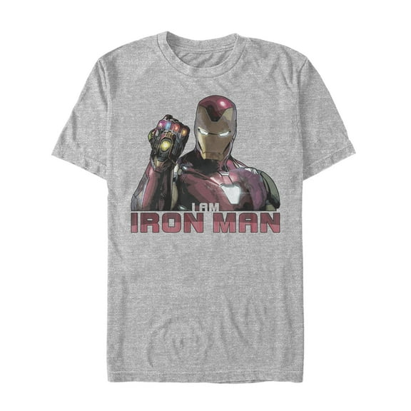Men's Marvel Avengers: Endgame I Am Iron Man  Graphic Tee Athletic Heather 3X Large