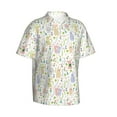 thumbnail image 2 of Balery Flower Rabbit Print Men's Hawaiian Shirts Short Sleeve Beach Shirt Relaxed Fit Vacation Button Down Shirts-Small, 2 of 9