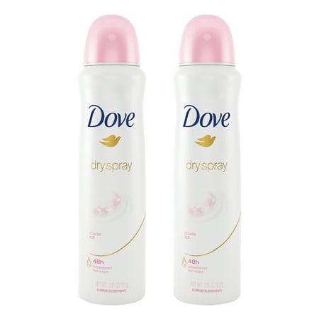(2 Pack) Dove Dry Spray Powder Soft Antiperspirant Deodorant, 3.8