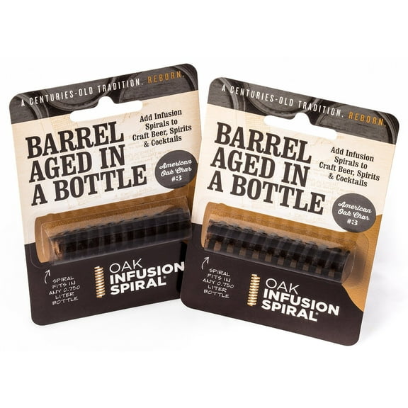 2 Pack - Barrel Aged in a Bottle Oak Infusion Spiral. Barrel Age Your Whiskey...