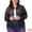 Black, variant on Stylish Plus Size Mesh Sheer Zip Up Bomber Jacket 3X Hot Pink