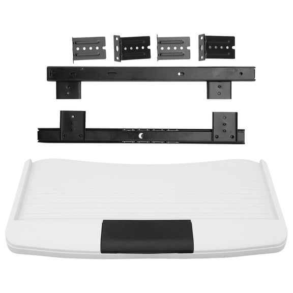 ELAYARD 1Set Practical White Under Table Keyboard Drawer with Sturdy ABS Stainless Steel Design