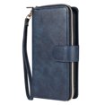 thumbnail image 2 of Feishell for iPhone 11 Pro (5.8 inch) Wallet Case for Women Men,Premium PU Leather Magnetic Clasp Zipper 9 Card Slots Folio Flip Holder Shockproof Purse Phone Case with Wrist Strap,Blue, 2 of 8