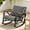Gray-single chair, variant on Fnova Outdoor Side Table, Small Patio Table with Tempered Glass Top, Heavy Duty Metal Frame, 220 LBS Weight Capacity, Modern Accent Table for Patio Balcony Garden Poolside